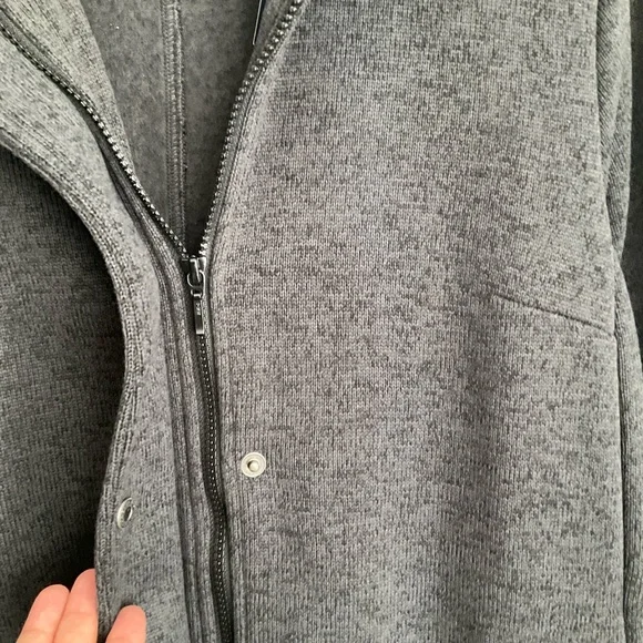 Lands' End Women's NWT Medium Charcoal Gray Fleece Zip Up Jacket - Picture 6 of 10